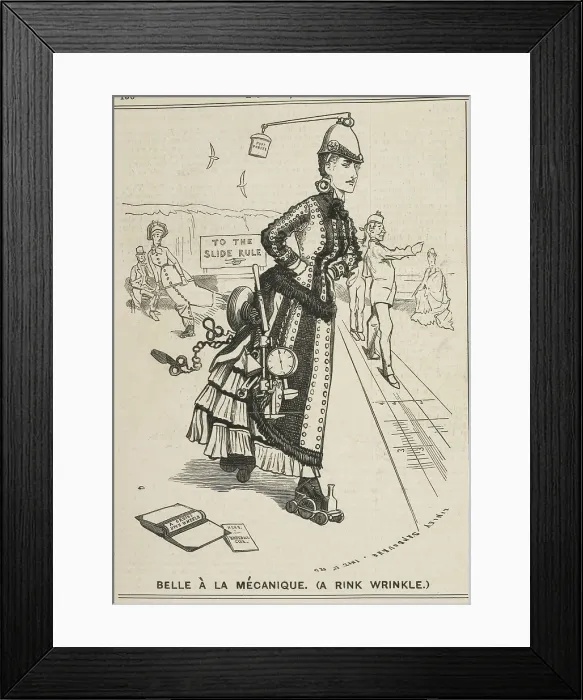 Framed Print : Belle a la mecanique.. (A rink wrinkle), 1875. Creator: Unknown Framed Print : Belle a la mecanique.. (A rink wrinkle), 1875. Creator: Unknown