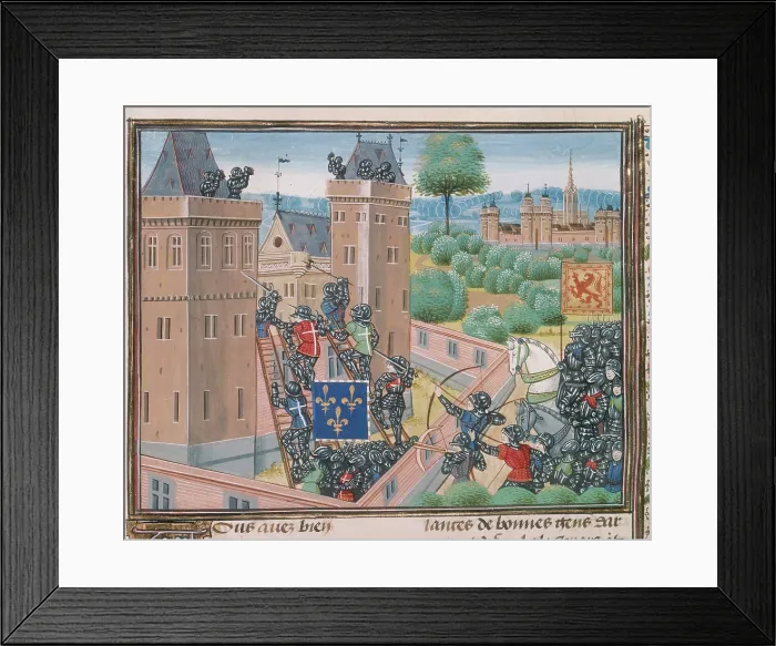 Framed Print : The capture of Wark Castle, c1460-c1480. Creator: Unknown Framed Print : The capture of Wark Castle, c1460-c1480. Creator: Unknown