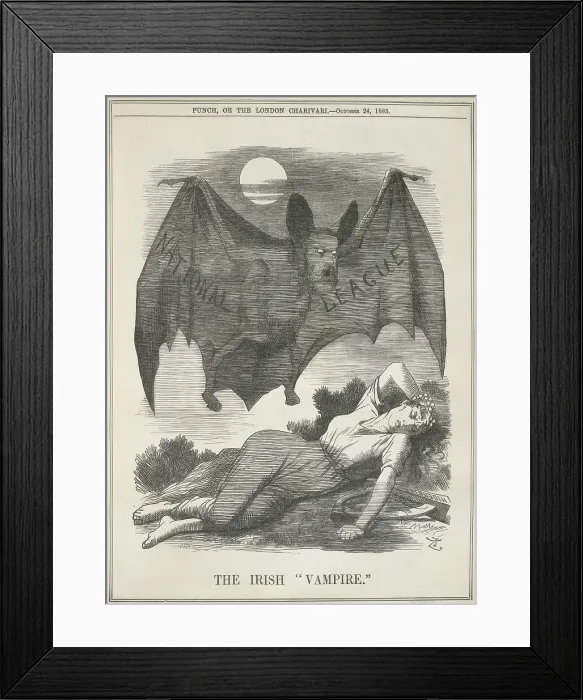 Framed Print : The Irish Vampire, 1885. Creator: Unknown Framed Print : The Irish Vampire, 1885. Creator: Unknown