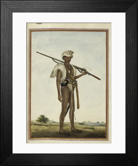 Framed Print : Warrior (Mevati), 1825. Creator: Anon Framed Print : Warrior (Mevati), 1825. Creator: Anon