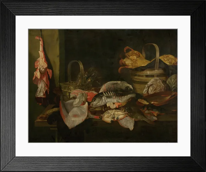 Framed Print : Still Life with Fish, 1660-1670. Creator: Abraham van Beyeren Framed Print : Still Life with Fish, 1660-1670. Creator: Abraham van Beyeren