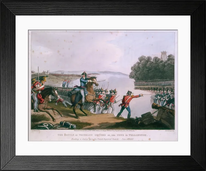 Framed Print : The Battle of Waterloo decided by the Duke of Wellington... 1819. Creator: Matthew Dubourg. The Battle of Waterloo decided by the Duke of Wellington... 1819 Framed Print : The Battle of Waterloo decided by the Duke of Wellington... 1819. Creator: Matthew Dubourg. The Battle of Waterloo decided by the Duke of Wellington... 1819