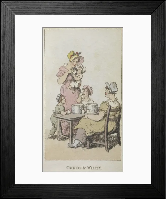 Framed Print : Curds & whey, 1820. Creator: Thomas Rowlandson. Curds & whey, 1820. Creator: Thomas Rowlandson Framed Print : Curds & whey, 1820. Creator: Thomas Rowlandson. Curds & whey, 1820. Creator: Thomas Rowlandson