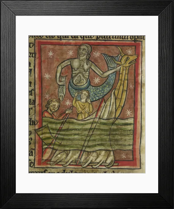 Framed Print : Siren enchants sailors, 1230-1240. Creator: Unknown Framed Print : Siren enchants sailors, 1230-1240. Creator: Unknown