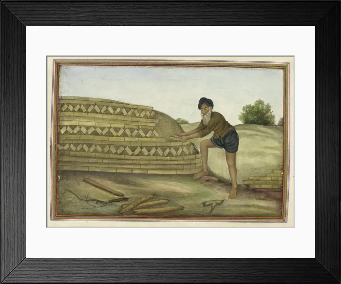 Framed Print : A brickmaker, 1825. Creator: Anon Framed Print : A brickmaker, 1825. Creator: Anon