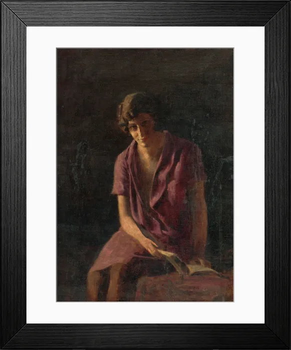Framed Print : Girl with a Book, 1920-1930. Creator: Armin Glatter Framed Print : Girl with a Book, 1920-1930. Creator: Armin Glatter