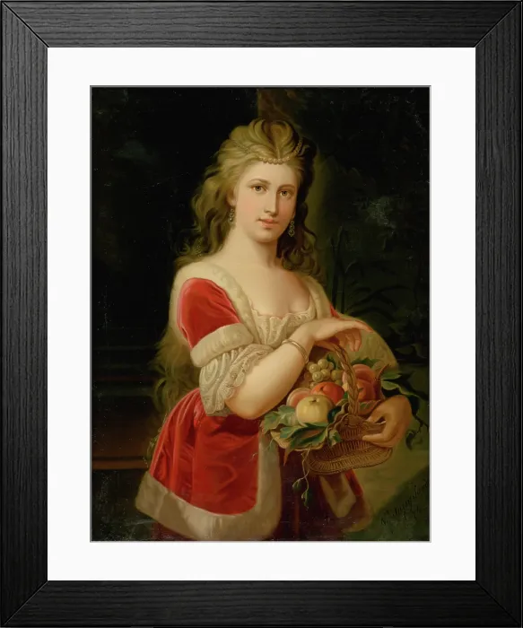 Framed Print : Young Woman with Fruit, 1874. Creator: Alexander Nyulassy Framed Print : Young Woman with Fruit, 1874. Creator: Alexander Nyulassy