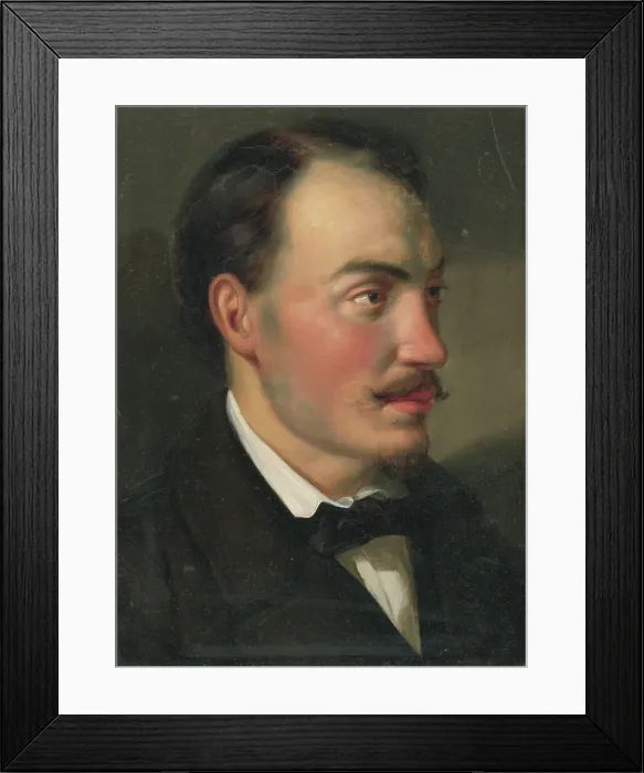 Framed Print : Portrait of a man, 1858. Creator: Anton Stadler Framed Print : Portrait of a man, 1858. Creator: Anton Stadler