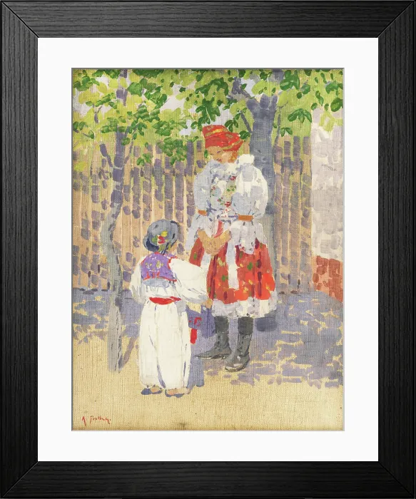 Framed Print : By the Fence, 1915-1925. Creator: Anton Frolka Framed Print : By the Fence, 1915-1925. Creator: Anton Frolka