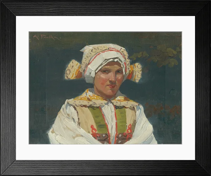 Framed Print : Girl in a Folk Costume, 1910. Creator: Anton Frolka Framed Print : Girl in a Folk Costume, 1910. Creator: Anton Frolka