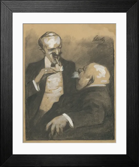 Framed Print : Smoking men, 1893-1898. Creator: Julius Eder Framed Print : Smoking men, 1893-1898. Creator: Julius Eder