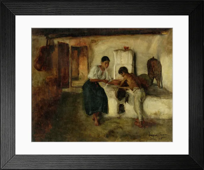 Framed Print : Lunch of the poor, 1886. Creator: Teodor Zemplenyi Framed Print : Lunch of the poor, 1886. Creator: Teodor Zemplenyi