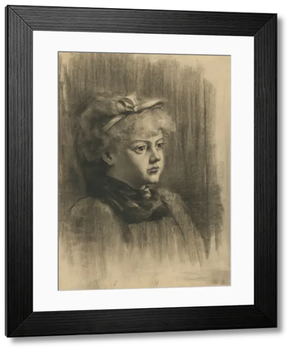 Framed Print : Portrait of a girl, 1894-1899. Creator: Julius Eder Framed Print : Portrait of a girl, 1894-1899. Creator: Julius Eder