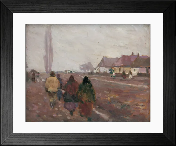 Framed Print : On the Road from the Michalovice Market, 1915. Creator: Teodor Jozef Mousson