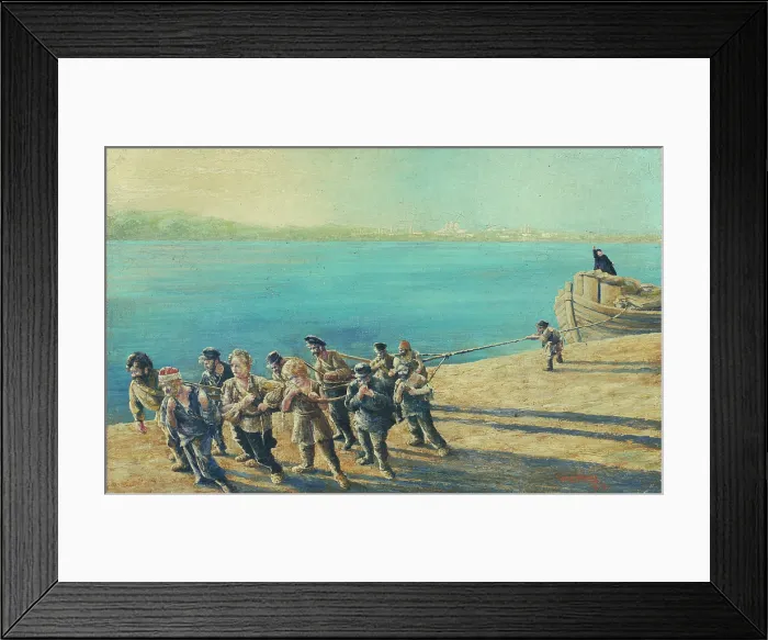 Framed Print : Burlaks on the Volga, 1929. Creator: Tomas Andraskovic Framed Print : Burlaks on the Volga, 1929. Creator: Tomas Andraskovic