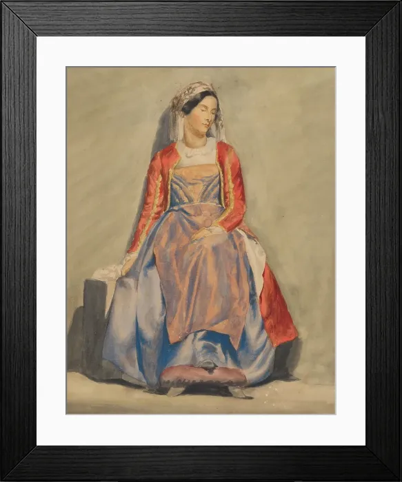 Framed Print : Woman in Albanian costume, 1851-1853. Creator: Vojtech Klimkovic Framed Print : Woman in Albanian costume, 1851-1853. Creator: Vojtech Klimkovic