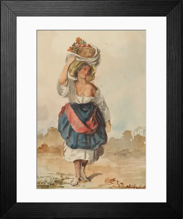 Framed Print : Woman from Italy, 1851-1853. Creator: Vojtech Klimkovic Framed Print : Woman from Italy, 1851-1853. Creator: Vojtech Klimkovic
