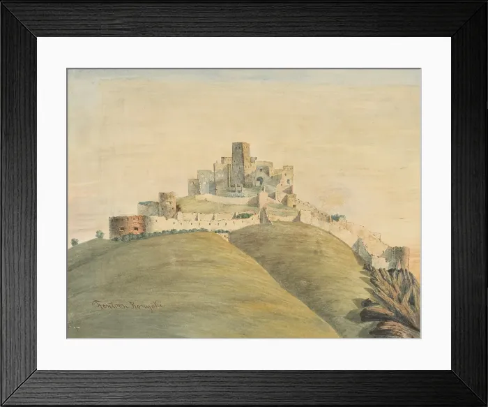 Framed Print : Trencin Castle, 1882. Creator: Jozef Konyoki Framed Print : Trencin Castle, 1882. Creator: Jozef Konyoki