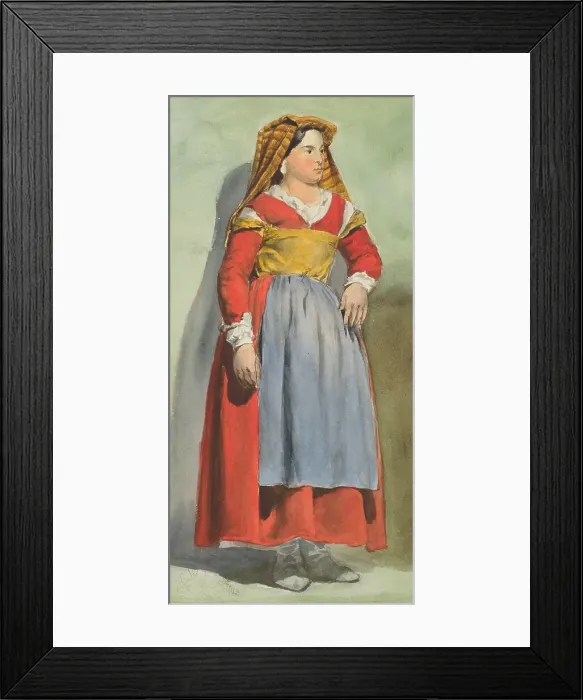 Framed Print : Woman in an Italian costume, 1851-1853. Creator: Vojtech Klimkovic Framed Print : Woman in an Italian costume, 1851-1853. Creator: Vojtech Klimkovic