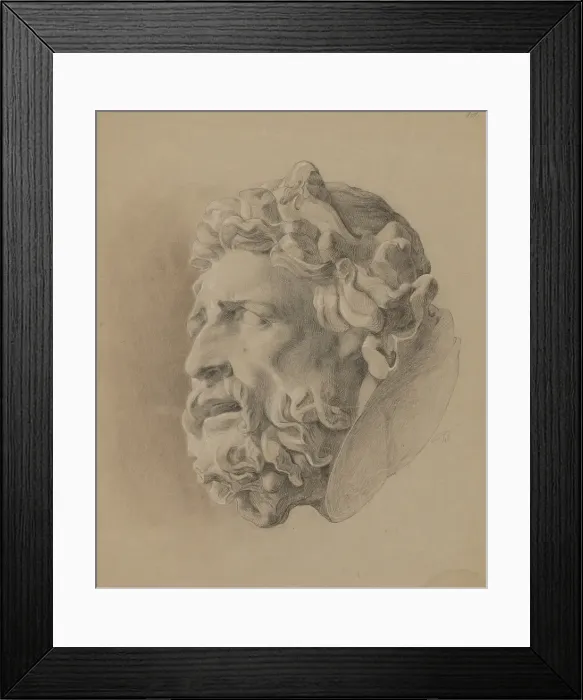 Framed Print : Study of a man with a beard based on a plaster cast, around 1848. Creator: Friedrich Carl von Scheidlin Framed Print : Study of a man with a beard based on a plaster cast, around 1848. Creator: Friedrich Carl von Scheidlin