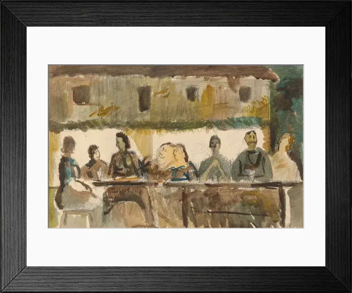 Framed Print : Banquet in front of the house, 1940-1949. Creator: Cyprian Majernik Framed Print : Banquet in front of the house, 1940-1949. Creator: Cyprian Majernik