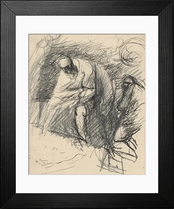 Framed Print : Bent old man, 1940-1944. Creator: Jan Novak Framed Print : Bent old man, 1940-1944. Creator: Jan Novak