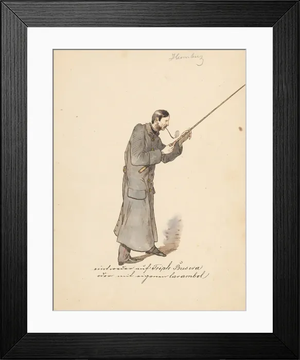 Framed Print : Man in a long military coat with a stick, 1850-1860. Creator: Friedrich Carl von Scheidlin Framed Print : Man in a long military coat with a stick, 1850-1860. Creator: Friedrich Carl von Scheidlin