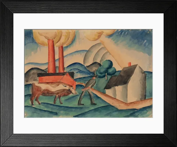 Framed Print : From pasture, 1922. Creator: Gejza Schiller Framed Print : From pasture, 1922. Creator: Gejza Schiller