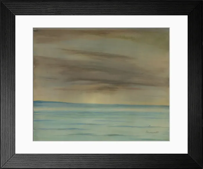 Framed Print : Sunset by the sea, 1935. Creator: Julius Schubert Framed Print : Sunset by the sea, 1935. Creator: Julius Schubert