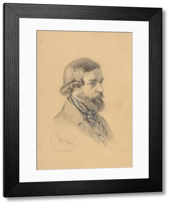 Framed Print : Study of a bearded man, 1835-1840. Creator: Friedrich Carl von Scheidlin