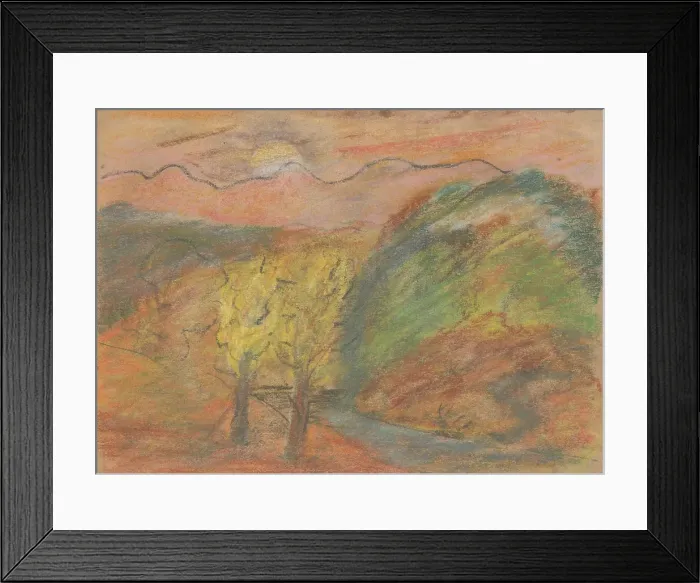 Framed Print : Hillside landscape, 1935-1944. Creator: Arnold Peter Weisz-Kubincan Framed Print : Hillside landscape, 1935-1944. Creator: Arnold Peter Weisz-Kubincan