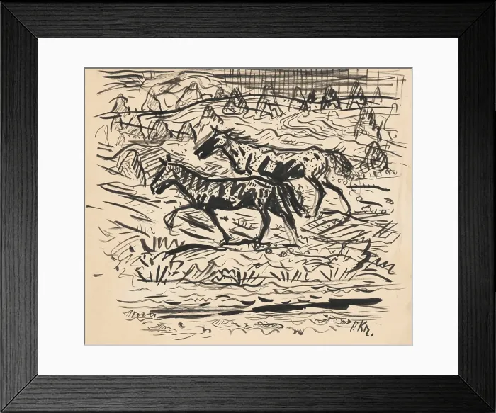 Framed Print : Horses on the estate, 1940-1944. Creator: Arnold Peter Weisz-Kubincan Framed Print : Horses on the estate, 1940-1944. Creator: Arnold Peter Weisz-Kubincan