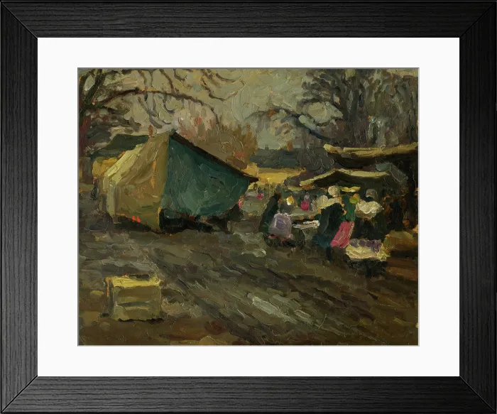 Framed Print : Market in front of the church, 1920-1928. Creator: Teodor Jozef Mousson Framed Print : Market in front of the church, 1920-1928. Creator: Teodor Jozef Mousson