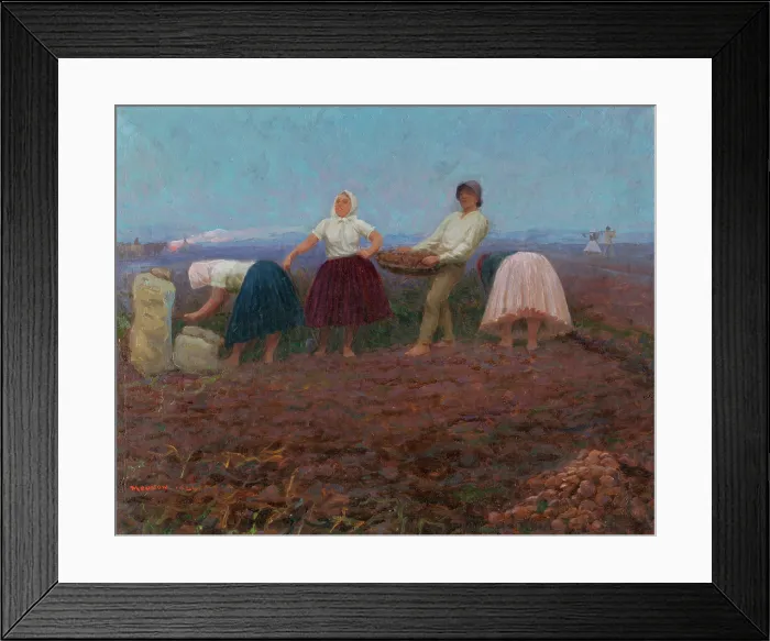 Framed Print : Potato Picking, 1924. Creator: Teodor Jozef Mousson Framed Print : Potato Picking, 1924. Creator: Teodor Jozef Mousson