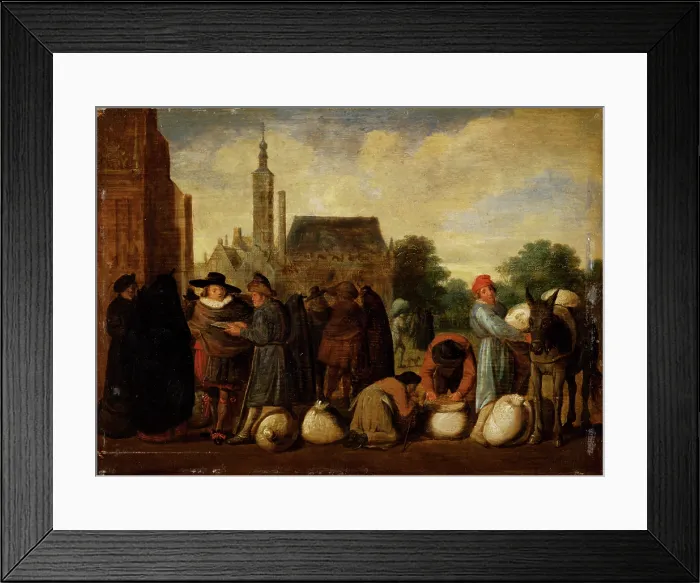 Framed Print : At the Market, 1650-1660. Creator: Follower of Sybrand van Beest Framed Print : At the Market, 1650-1660. Creator: Follower of Sybrand van Beest