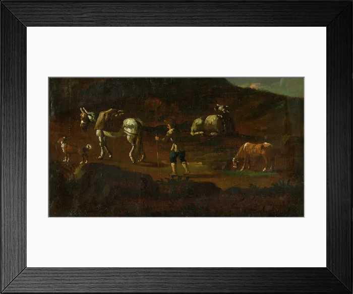 Framed Print : Mountain Road, 18th century. Creator: Unknown Framed Print : Mountain Road, 18th century. Creator: Unknown