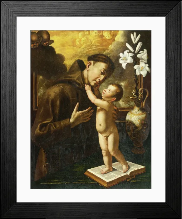 Framed Print : Saint Anthony of Padua with Baby Jesus, 18th century. Creator: Unknown Framed Print : Saint Anthony of Padua with Baby Jesus, 18th century. Creator: Unknown