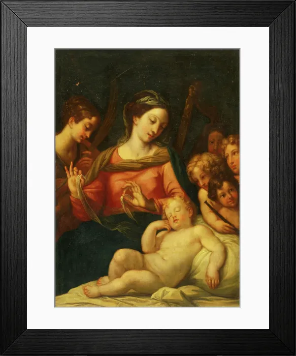 Framed Print : Madonna with Child among Children, 18th century. Creator: Unknown Framed Print : Madonna with Child among Children, 18th century. Creator: Unknown