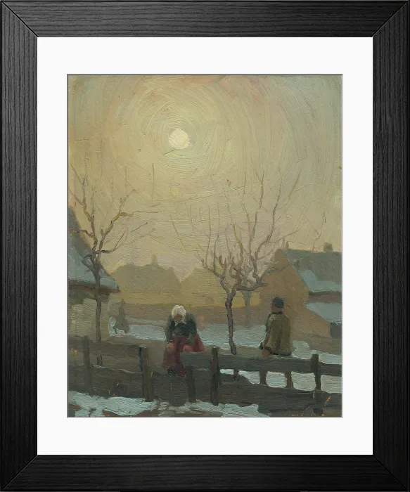 Framed Print : Winter in the village, c1923. Creator: Teodor Jozef Mousson Framed Print : Winter in the village, c1923. Creator: Teodor Jozef Mousson