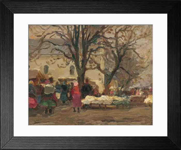 Framed Print : Market in front of the church, 1920-1928. Creator: Teodor Jozef Mousson Framed Print : Market in front of the church, 1920-1928. Creator: Teodor Jozef Mousson