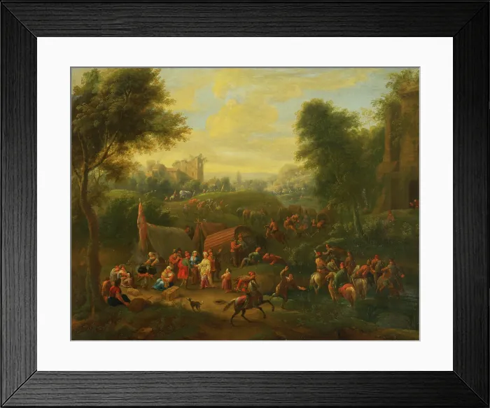 Framed Print : Landscape with Figural Staffage, 1730-1760. Creator: Unknown Framed Print : Landscape with Figural Staffage, 1730-1760. Creator: Unknown