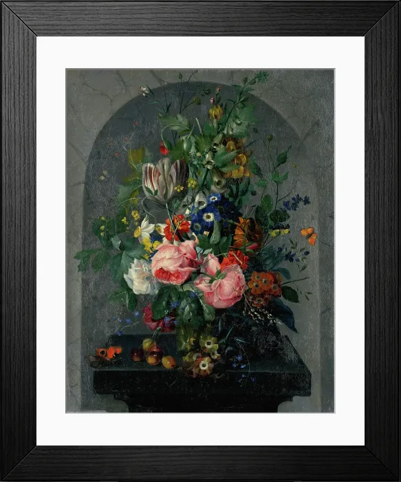 Framed Print : Flower Still Life, 1760-1780. Creator: Unknown Framed Print : Flower Still Life, 1760-1780. Creator: Unknown