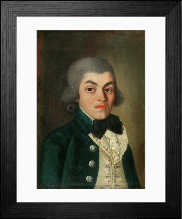 Framed Print : Portrait of Gentleman with Pleated Jabot, around 1790. Creator: Unknown Framed Print : Portrait of Gentleman with Pleated Jabot, around 1790. Creator: Unknown