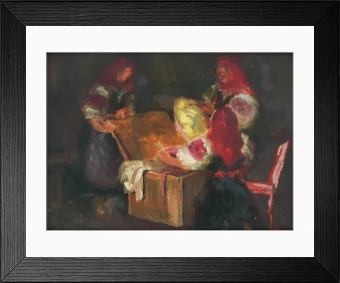 Framed Print : Looking through a hope chest, c1925. Creator: Stefan Straka Framed Print : Looking through a hope chest, c1925. Creator: Stefan Straka