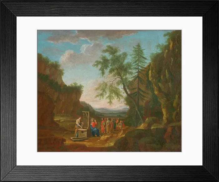Framed Print : Christ by the Well, 1780-1800. Creator: Unknown Framed Print : Christ by the Well, 1780-1800. Creator: Unknown