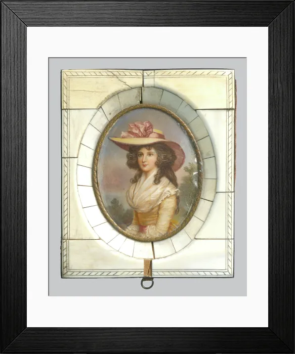 Framed Print : Young Lady in a Hat, 1700-1800. Creator: Unknown Framed Print : Young Lady in a Hat, 1700-1800. Creator: Unknown
