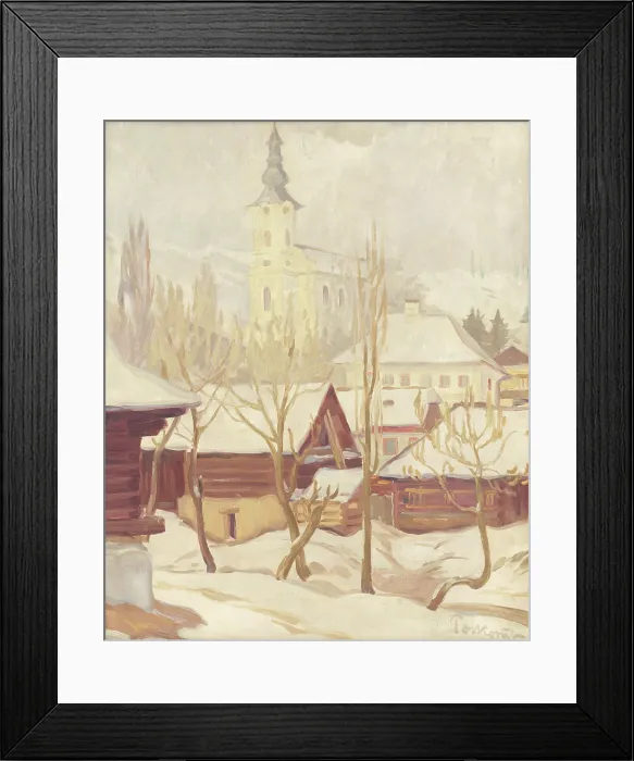 Framed Print : Winter scene in Helpa, 1936. Creator: Stefan Polkorab Framed Print : Winter scene in Helpa, 1936. Creator: Stefan Polkorab