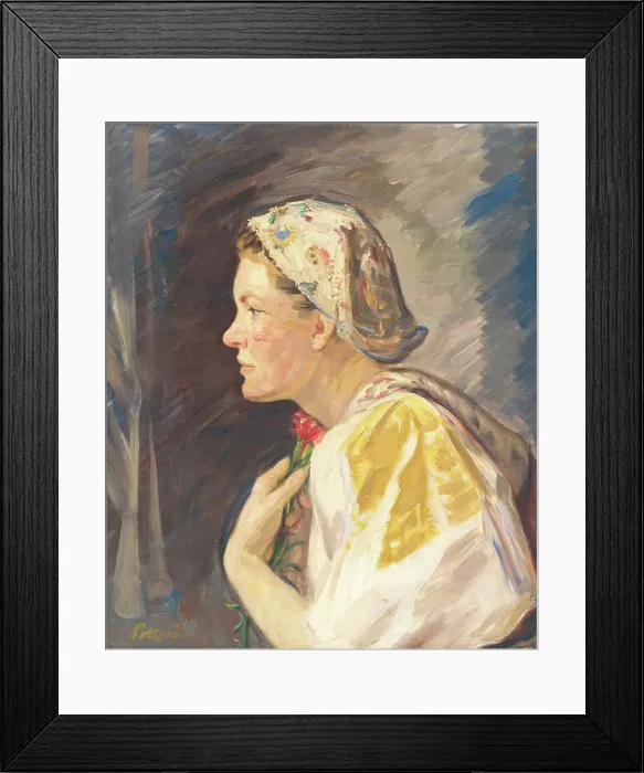 Framed Print : Girl in a cap, 1940. Creator: Stefan Polkorab Framed Print : Girl in a cap, 1940. Creator: Stefan Polkorab
