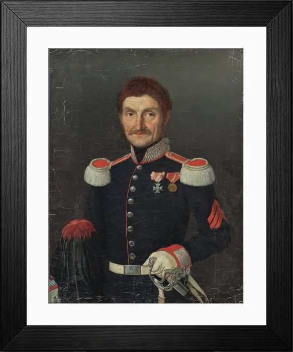 Framed Print : Portrait of a Man in a Uniform, around 1842. Creator: Unknown Framed Print : Portrait of a Man in a Uniform, around 1842. Creator: Unknown
