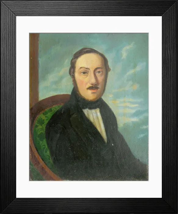 Framed Print : Portrait of a Man in an Armchair, 1840-1850. Creator: Unknown Framed Print : Portrait of a Man in an Armchair, 1840-1850. Creator: Unknown